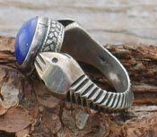 Ring Lapis & Sterling Asp - sz 8 1/2